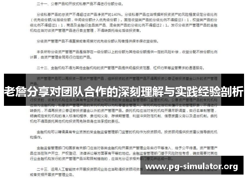 老詹分享对团队合作的深刻理解与实践经验剖析
